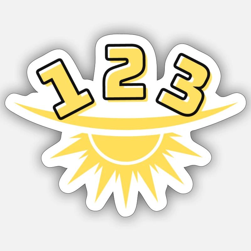 1 2 3 Sun - Sticker size S (10 x 10 cm) - white matte