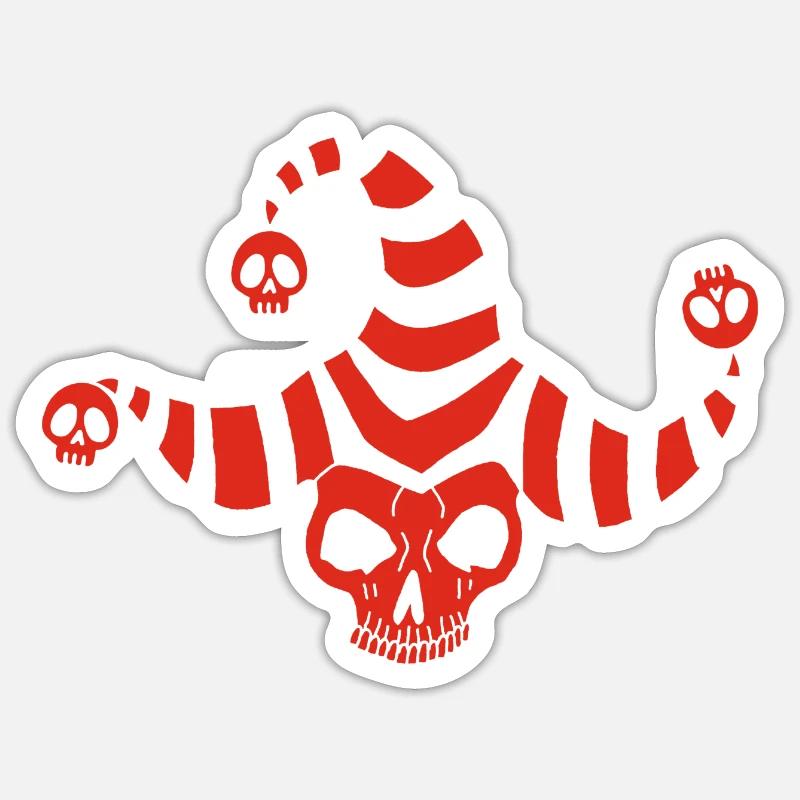 Red Goblin Skull - Sticker size S (10 x 10 cm) - white matte