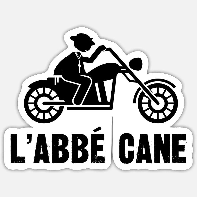 l'abbé cane - Sticker taille S (10 x 10 cm) - blanc mat