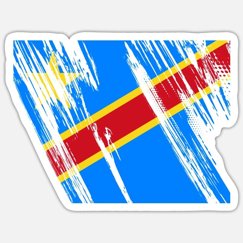 Drapeau du Congo Sticker taille S (10 x 10 cm)