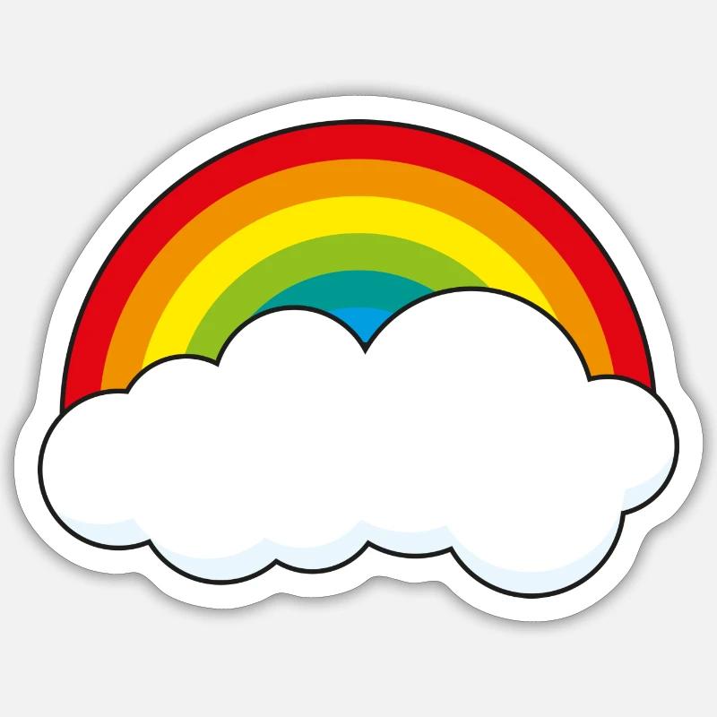 Rainbow with cloud Sticker size S (10 x 10 cm)