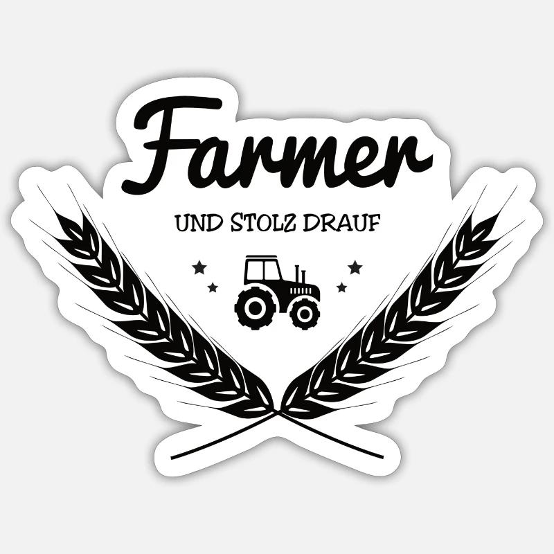 Farmer mit Traktor Sticker Größe S (10 x 10 cm)