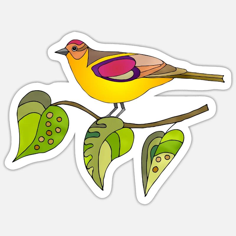Oiseau - Sticker taille S (10 x 10 cm) - blanc mat