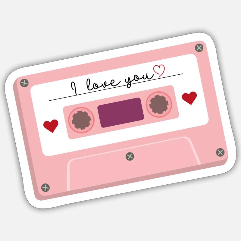 Cassettes - Sticker taille S (10 x 10 cm) - blanc mat