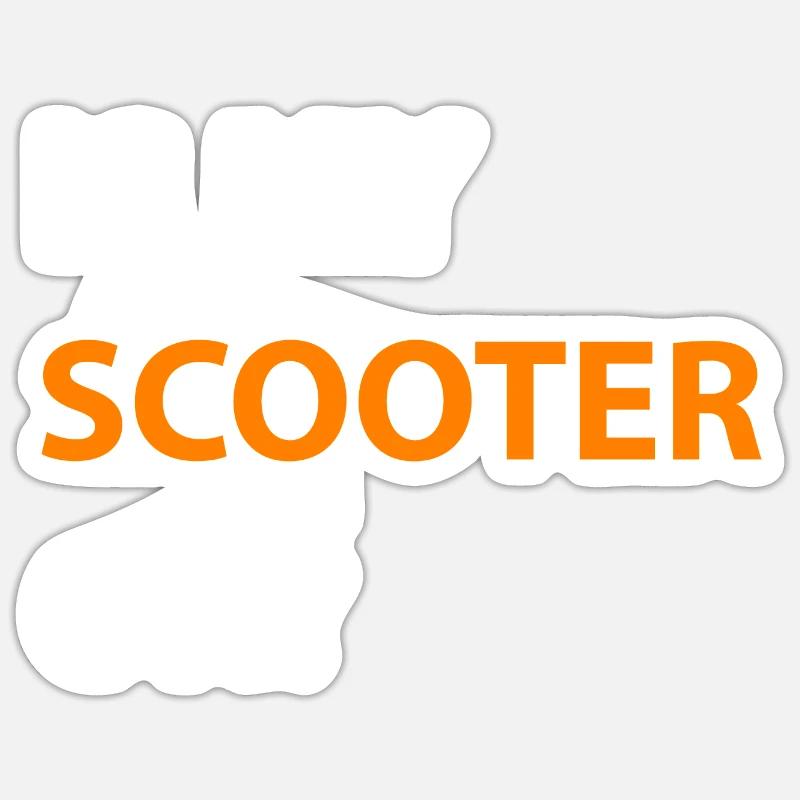 E-Scooter E-Roller Scooter - Sticker taille S (10 x 10 cm) - blanc mat
