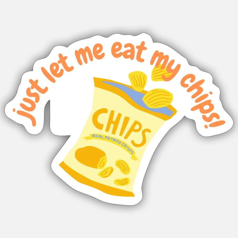 Chips! - Sticker size S (10 x 10 cm) - white matte