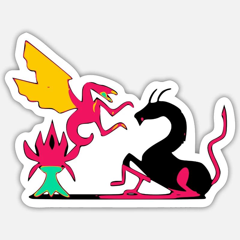 Le combat - Sticker taille S (10 x 10 cm) - blanc mat