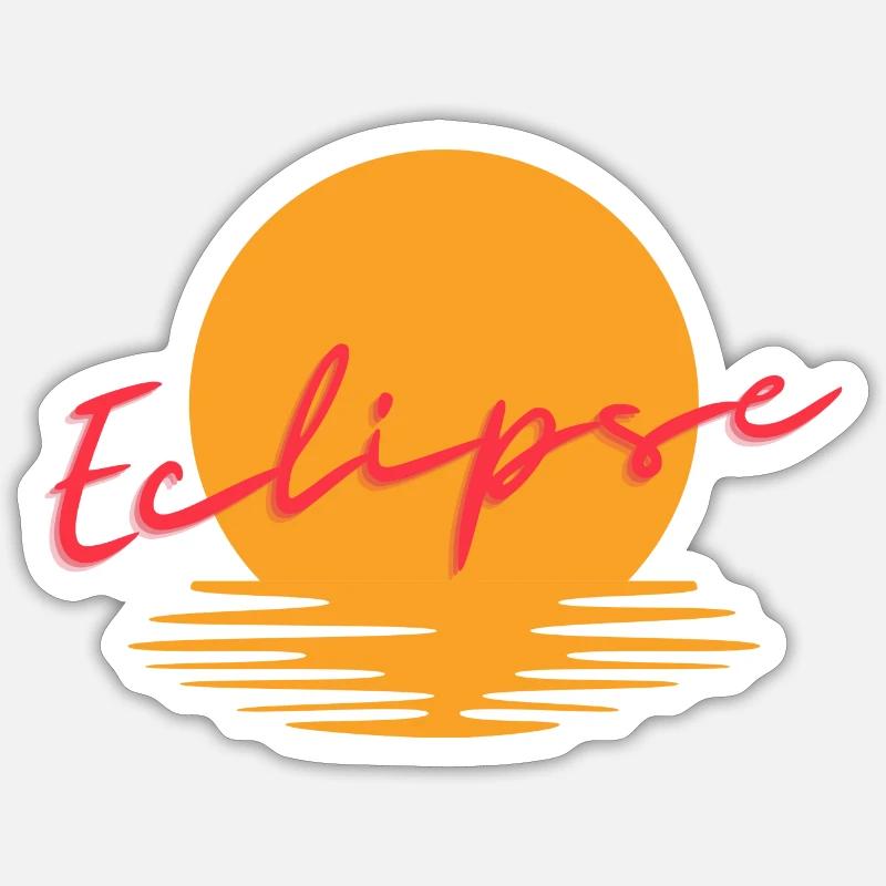 Eclipse Sonnenuntergang Strand Sand Programmieren - Sticker Größe S (10 x 10 cm) - Mattweiß