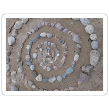 Cercle de pierres - Sticker taille S (10 x 10 cm) - blanc mat - Devant
