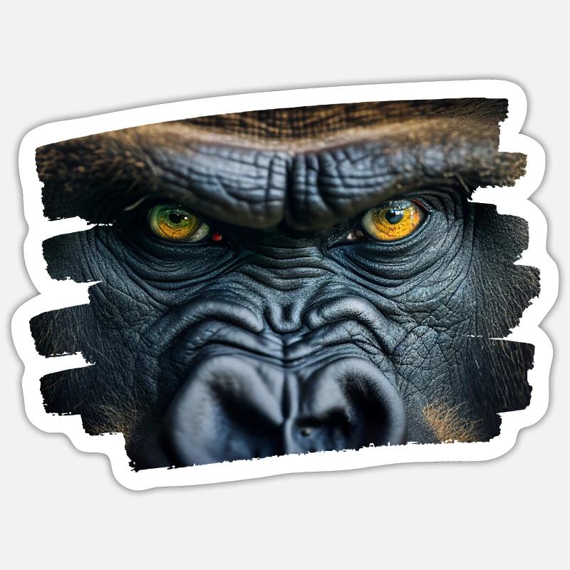 Gorilla Face / Monkey Head Sticker size S (10 x 10 cm)