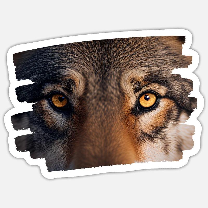 Wolf face / wolf head / wolf look - Sticker size S (10 x 10 cm) - white matte