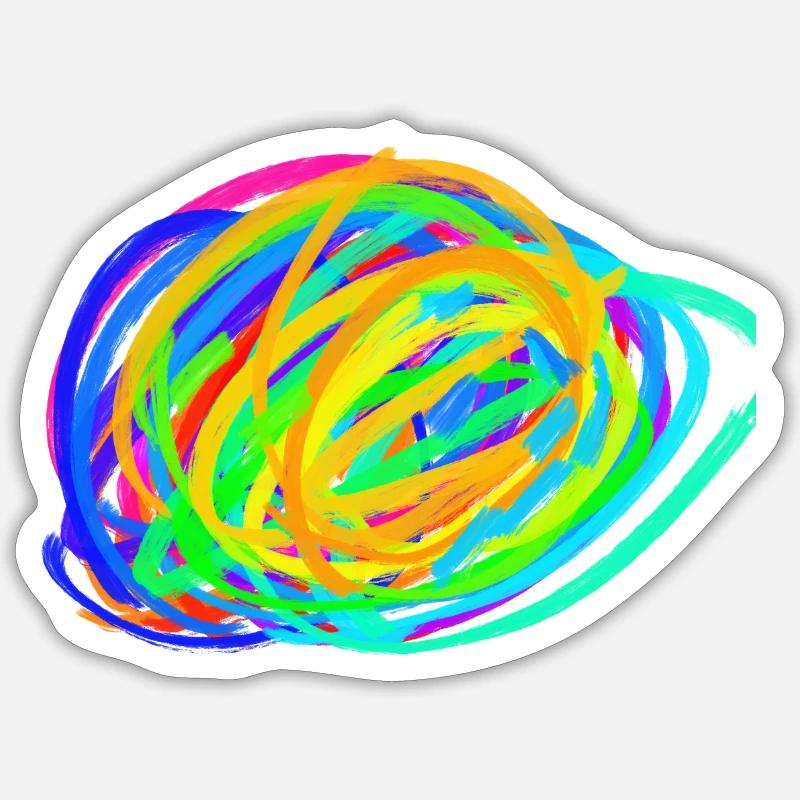 Bunte Explosion - Sticker Größe S (10 x 10 cm) - Mattweiß