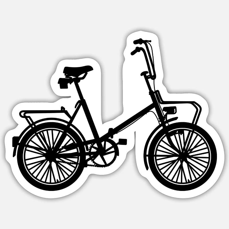 Folding bicycle - Sticker size S (10 x 10 cm) - white matte