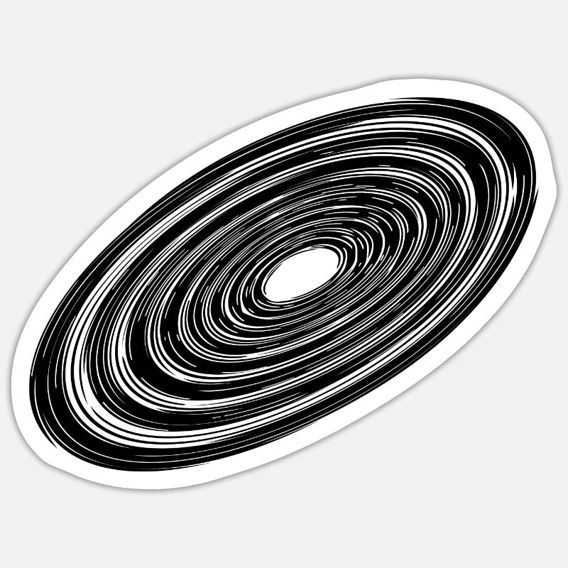 Three Dimensional Vintage Circle Disc Sticker size S (10 x 10 cm)