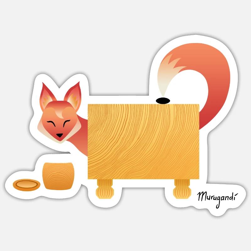Petit renard effronté - Sticker taille S (10 x 10 cm) - blanc mat