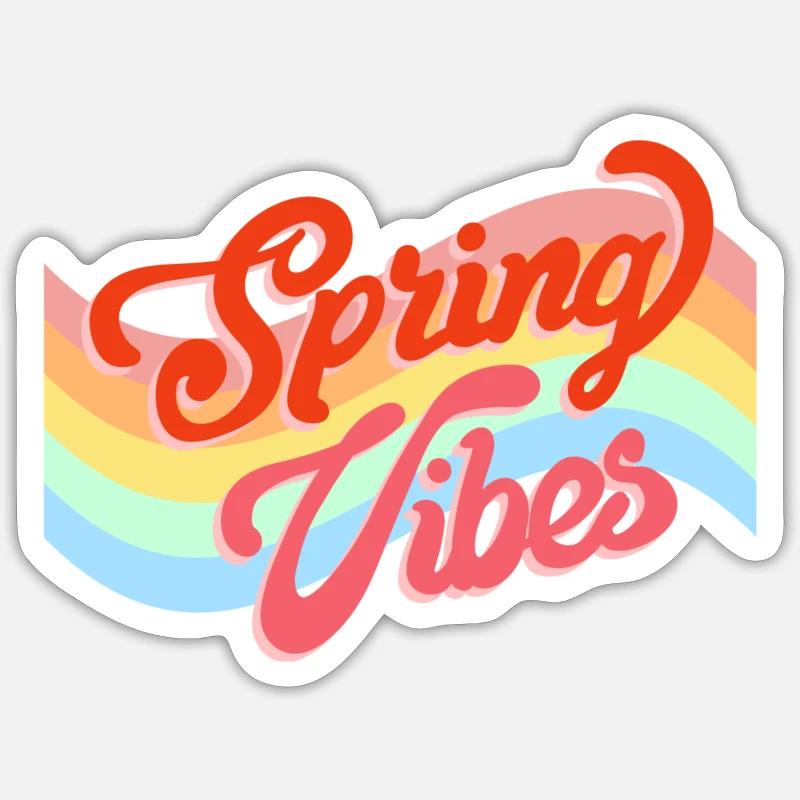 Spring Vibes - Sticker Größe S (10 x 10 cm) - Mattweiß