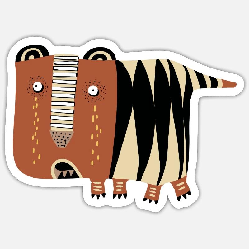 Naïve tiger crying Sticker size S (10 x 10 cm)