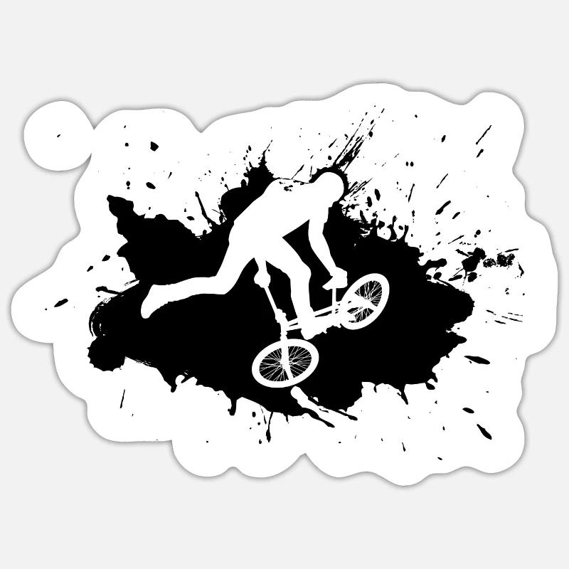 Bikedancer Noir - Sticker taille S (10 x 10 cm) - blanc mat