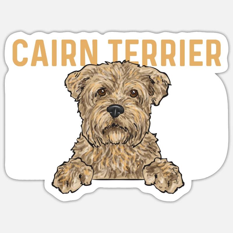 Cairn Terrier Chien - Sticker taille S (10 x 10 cm) - blanc mat