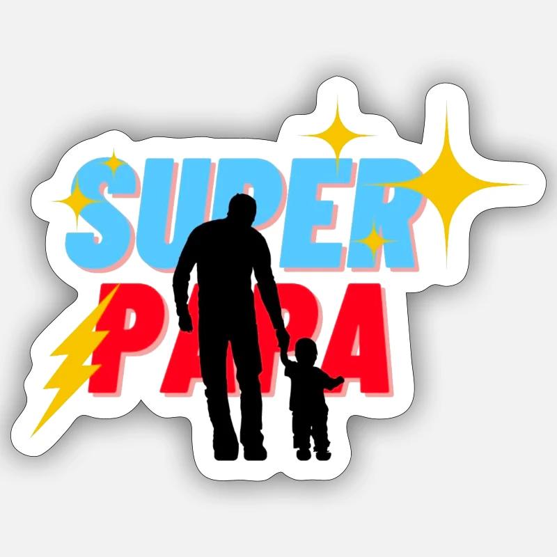 Super Papa - Sticker Größe S (10 x 10 cm) - Mattweiß