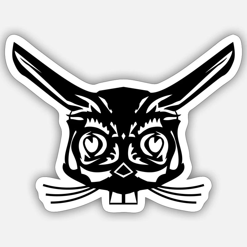 rabbit abstract face - Sticker size S (10 x 10 cm) - white matte