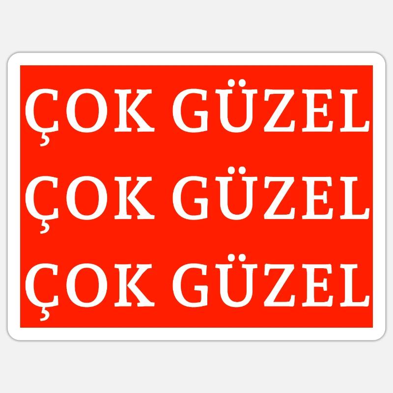 çok güzel Turkish - Sticker size S (10 x 10 cm) - white matte