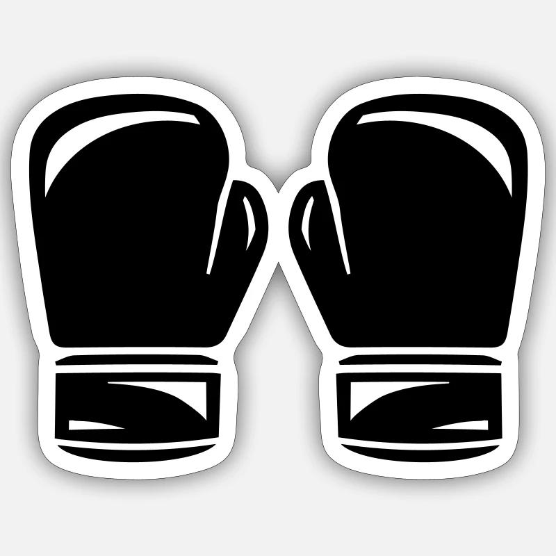 Boxe - Sticker taille S (10 x 10 cm) - blanc mat