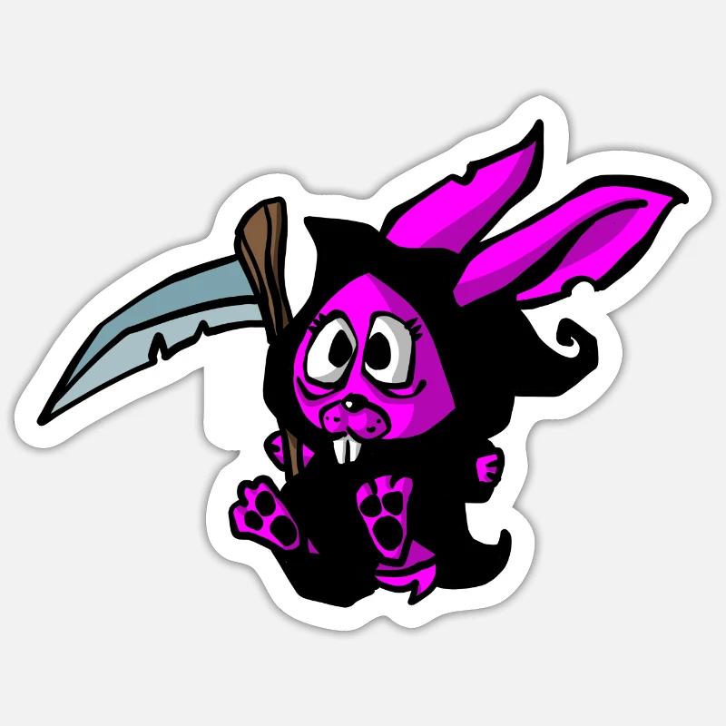 Grim reaper rabbit Sticker taille S (10 x 10 cm)