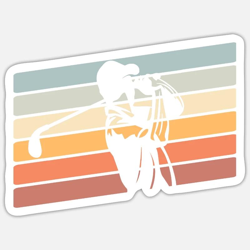 Golf Golfer - Sticker Größe S (10 x 10 cm) - Mattweiß