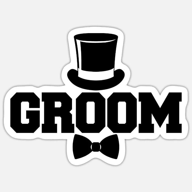 Bräutigam Cool Matching Paar Hochzeitsfeier Ehe - Sticker Größe S (10 x 10 cm) - Mattweiß
