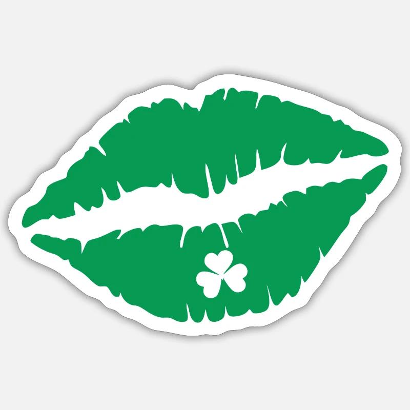 Saint Patrick's Day Lips - Sticker size S (10 x 10 cm) - white matte