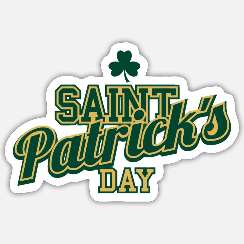 Fête de la Saint-Patrick - Sticker taille S (10 x 10 cm) - blanc mat