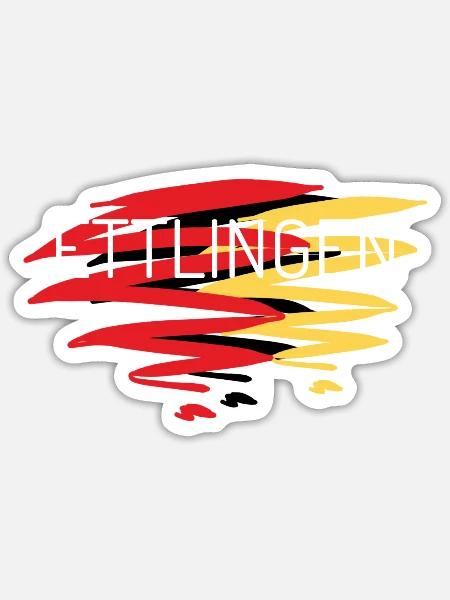 Ettlingen T-Shirt - Sticker Größe S (10 x 10 cm) - Mattweiß
