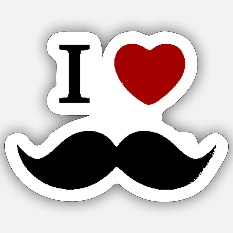 J’adore les barbes - Sticker taille S (10 x 10 cm) - blanc mat