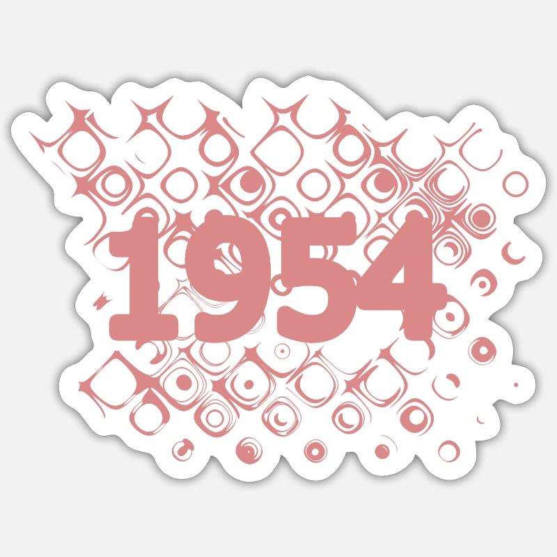Retro 1954 - Sticker Größe S (10 x 10 cm) - Mattweiß