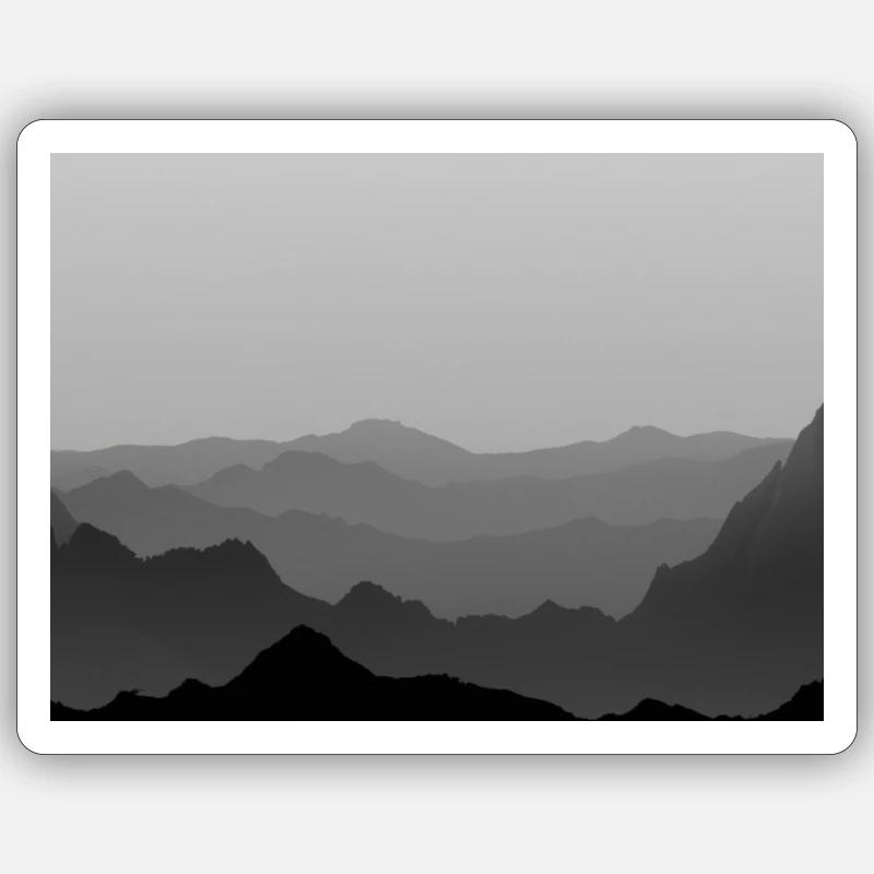 Computergenerierte mit Bergkette Sticker Größe S (10 x 10 cm)