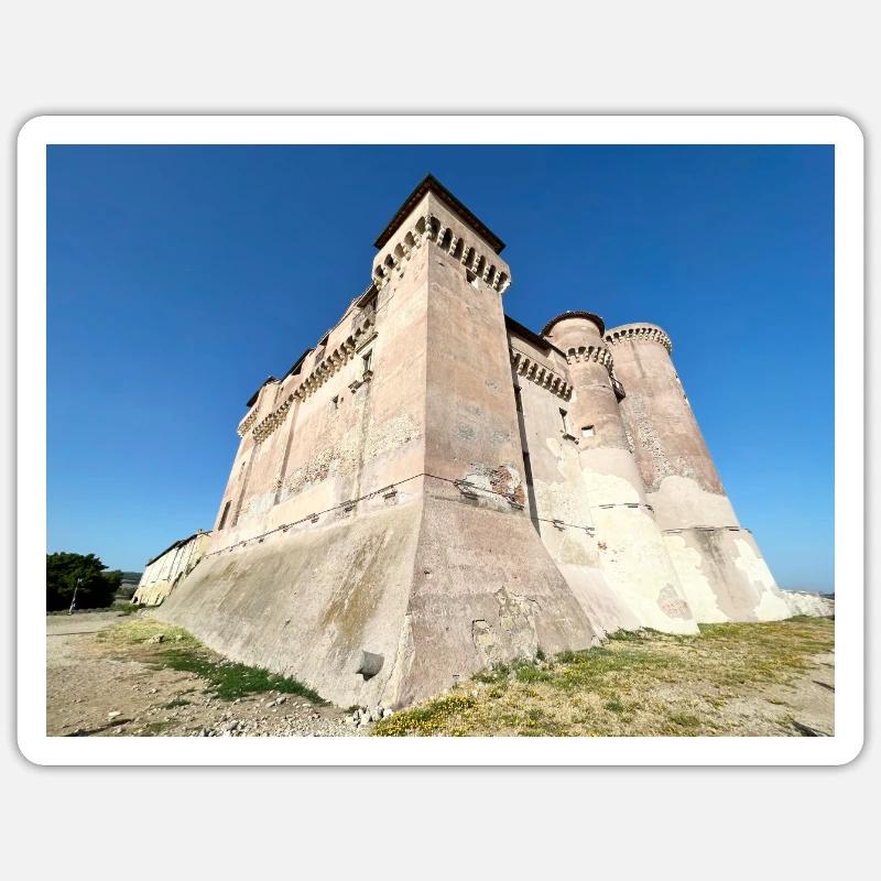 Schloss von Santa Severa - Sticker Größe S (10 x 10 cm) - Mattweiß