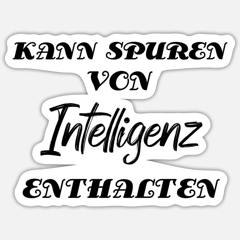 Peut contenir des traces d’intelligence - Sticker taille S (10 x 10 cm) - blanc mat