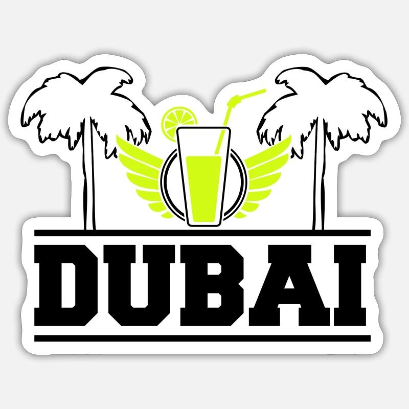 Dubaï - Sticker taille S (10 x 10 cm) - blanc mat