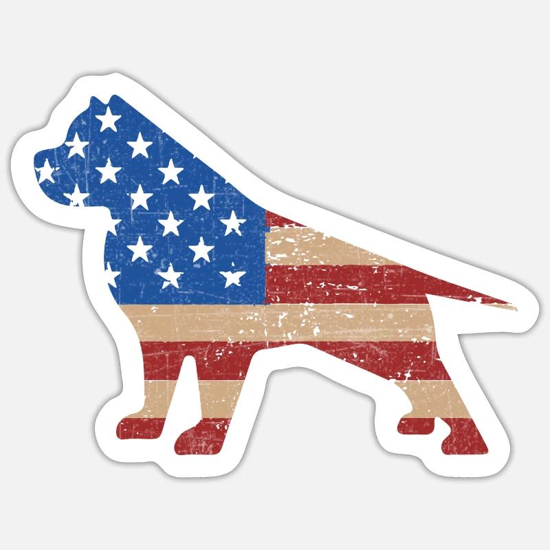 Pitbull USA - Sticker Größe S (10 x 10 cm) - Mattweiß