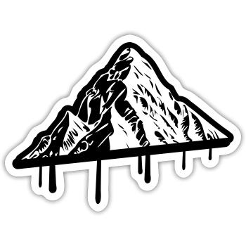 Mountain Silhouette Symbol Mountains - Sticker size S (10 x 10 cm) - white matte - Front