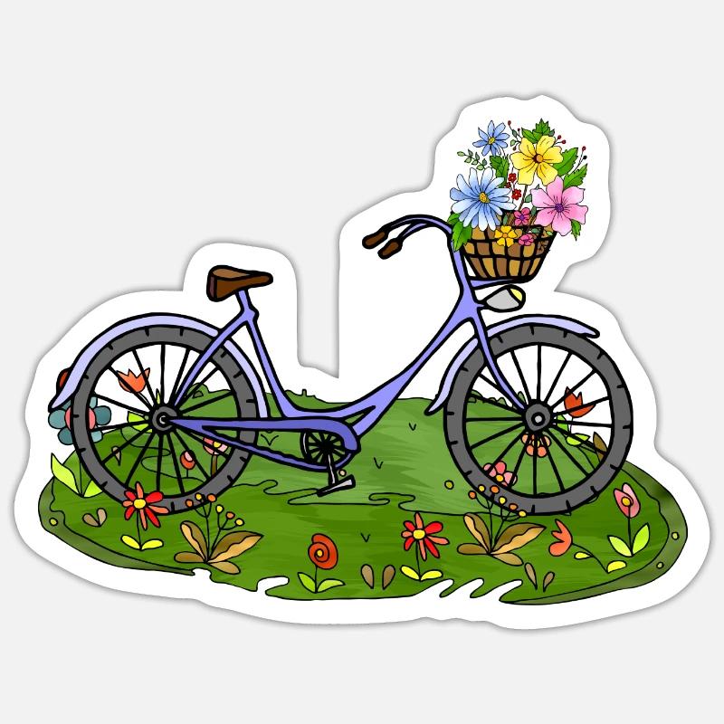 Vélo - Sticker taille S (10 x 10 cm) - blanc mat