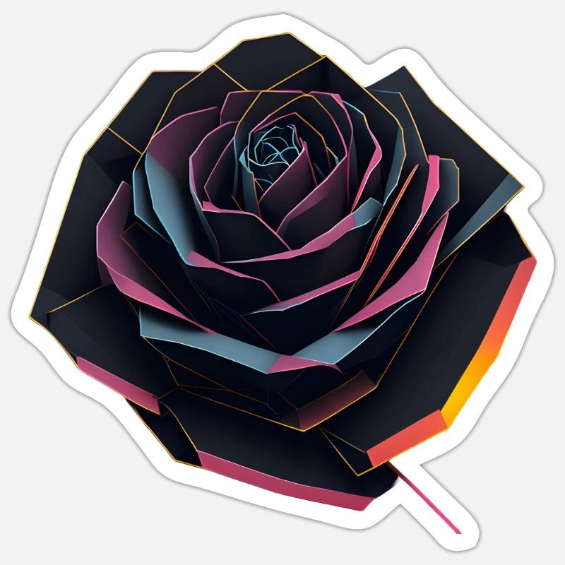 Abstrakte Rose - Sticker Größe S (10 x 10 cm) - Mattweiß