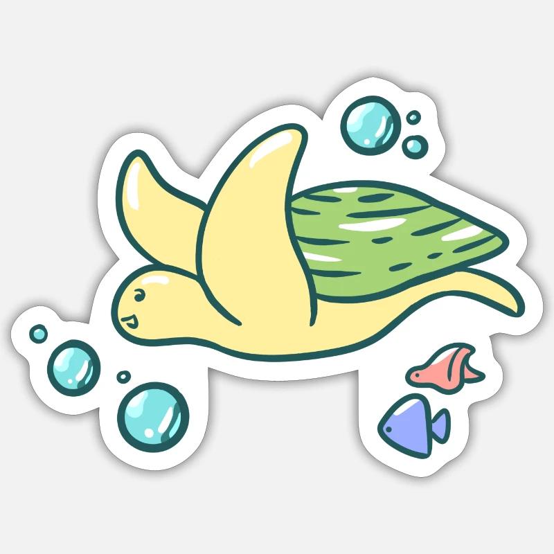 Cute turtle - Sticker size S (10 x 10 cm) - white matte