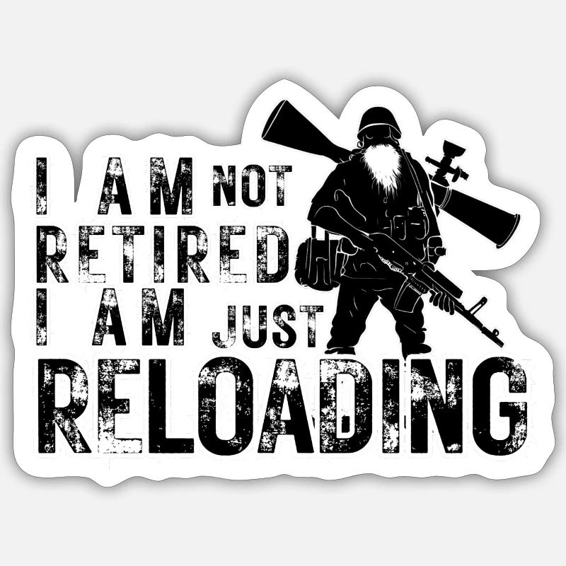 Retired - Rentner - Sticker Größe S (10 x 10 cm) - Mattweiß