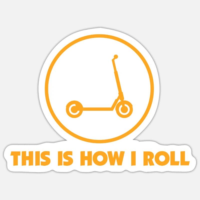 E-Scooter Roller - Sticker Größe S (10 x 10 cm) - Mattweiß