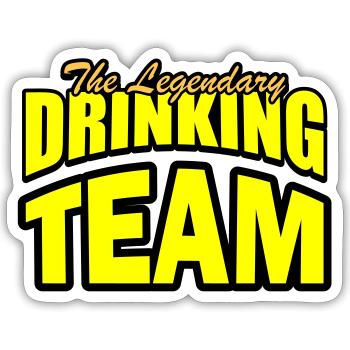 drinking team - Sticker Größe S (10 x 10 cm) - Mattweiß - Vorne