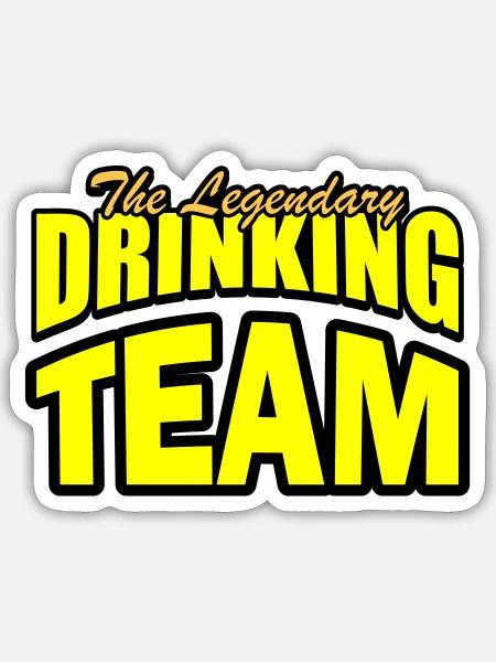 Drinking Team - Sticker size S (10 x 10 cm) - white matte