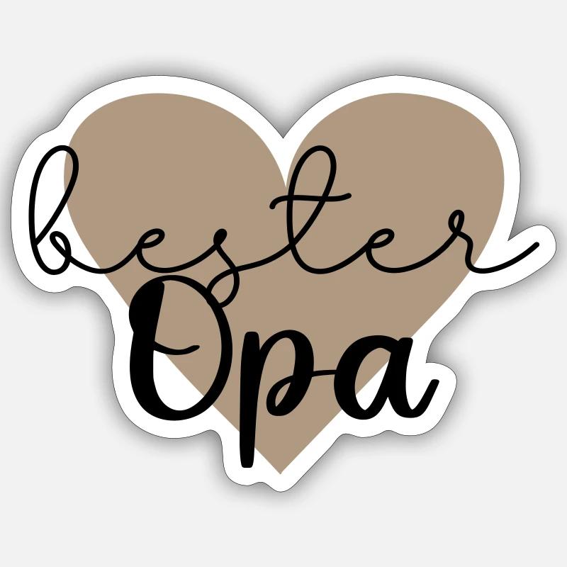 bester Opa - Sticker Größe S (10 x 10 cm) - Mattweiß