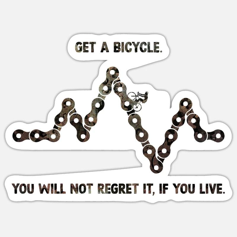 Get a Bicycle - Sticker size S (10 x 10 cm) - white matte
